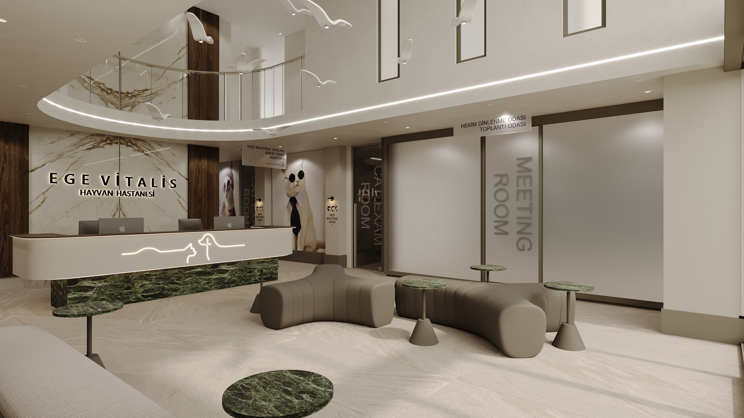Ege Vitalis Hayvan Hastanesi Modern İç Mekan